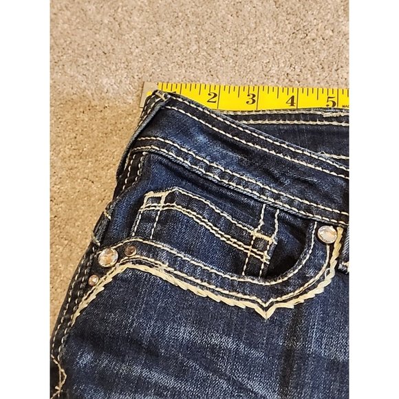 Ariat  Mid Rise Boot Jeans Women’s 34L Flair Heavy Stitch Studed Stretch Ruby - Picture 13 of 16